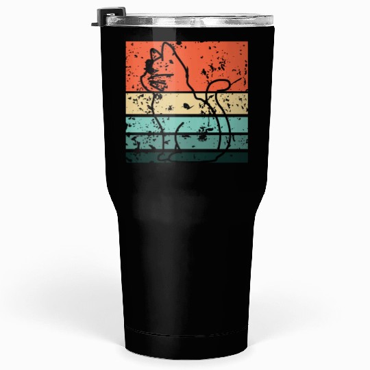 Cat Retro Streetwear Tumblers 30 Oz