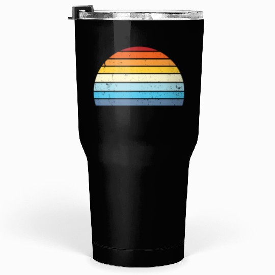 Vintage Distressed Retro Sunset | Red Yellow Blue Tumblers 30 Oz