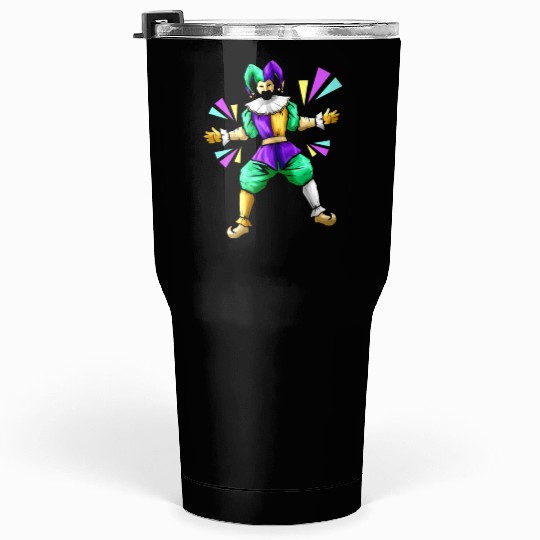 Jester Costume For Mardi Gras Tumblers 30 Oz