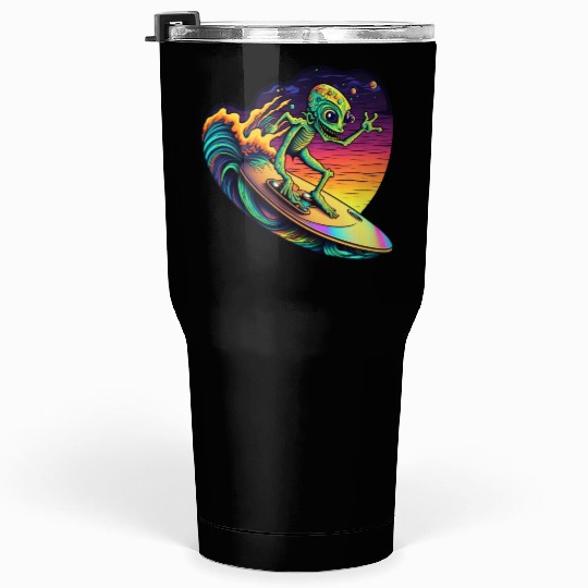 Alien Surfing Tumblers 30 Oz