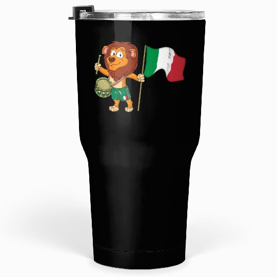 Lion with the Italy flag Tumblers 30 Oz