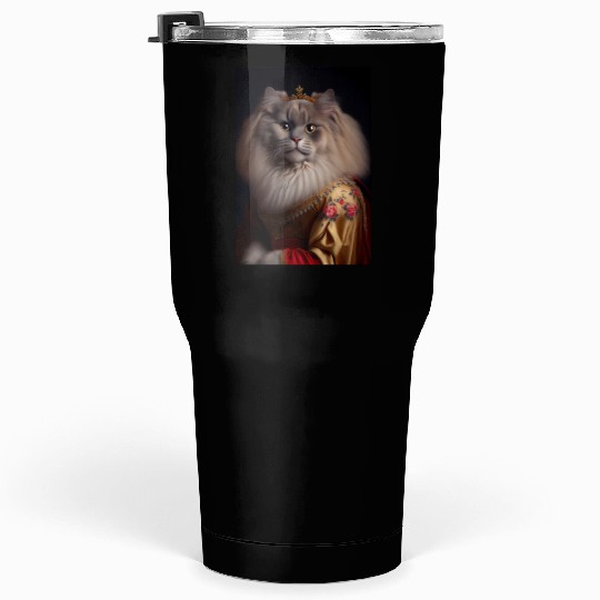 British Longhair Queen Cat Breed Portrait Royal Re Tumblers 30 Oz