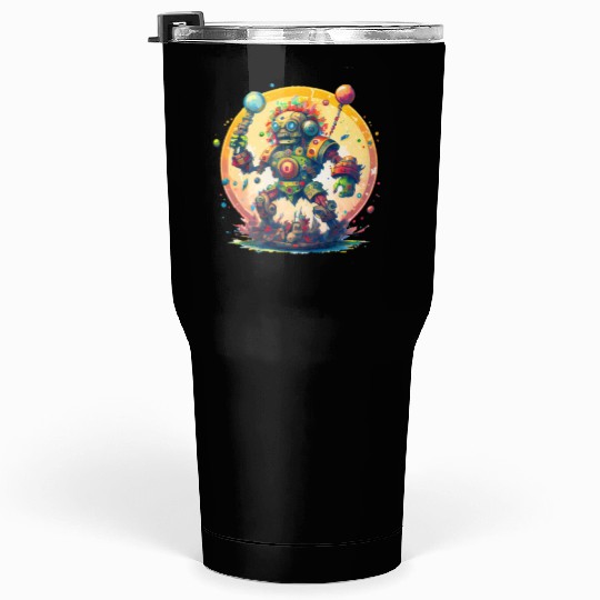 Inca,Maya robot warrior Tumblers 30 Oz