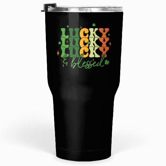 Lucky and Blessed St Patrick's Day Tumblers 30 Oz