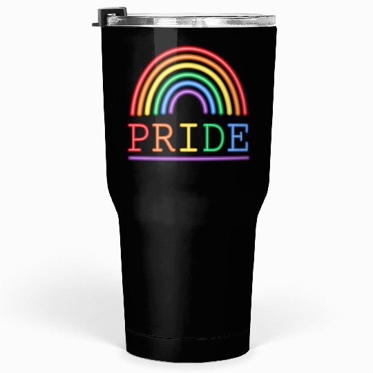 Neon Lights Rainbow Pride Tumblers 30 Oz
