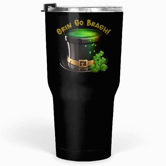 Get Lucky with this 'Erin go Bragh' Top Hat Design Tumblers 30 Oz
