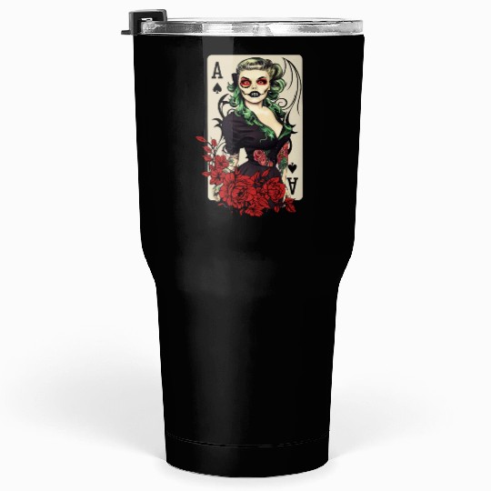 Rockabilly Gothic Pin Up Zombie Girl Horror Psycho Tumblers 30 Oz
