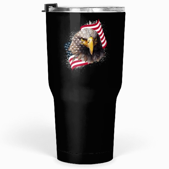 Patriotic Eagle US American Flag Bald Eagle USA Tumblers 30 Oz