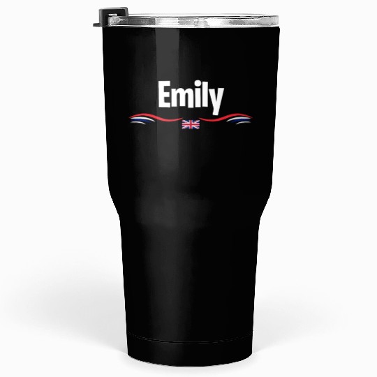 UK Flag Emily England Girl British Birthday Name Tumblers 30 Oz