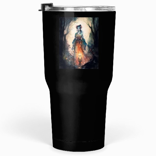 Asian Nature Goddess - Dark Woodland Witchy Forest Tumblers 30 Oz