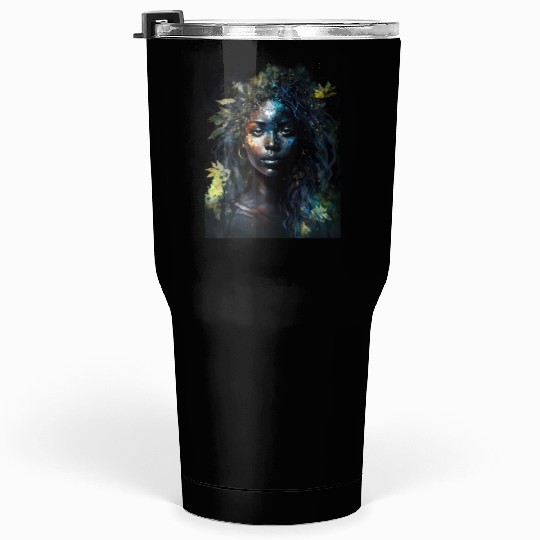 Black Nature Goddess - African American, Woodland Tumblers 30 Oz