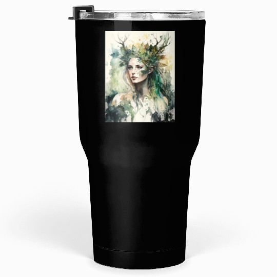 Nature Goddess - Woodland Witchy Forest Greenwoman Tumblers 30 Oz