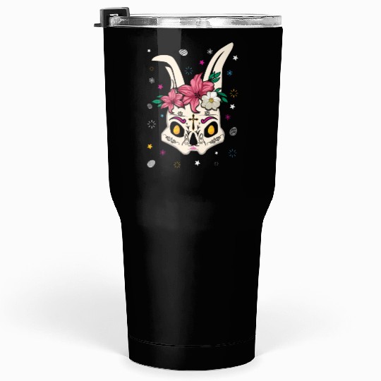 El Dia De Los Muertos Happy Easter Sunday Bunny Tumblers 30 Oz