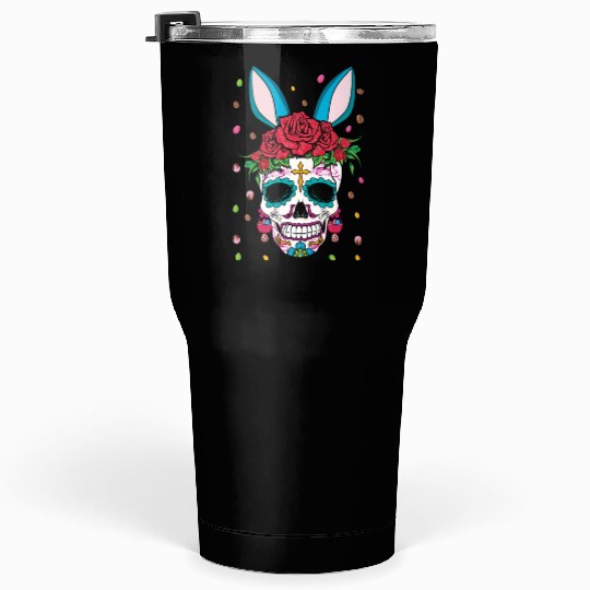 Happy Easter Sunday Dia De Los Muertos Tumblers 30 Oz