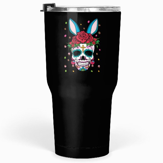 Happy Easter Sunday Dia De Los Muertos Tumblers 30 Oz