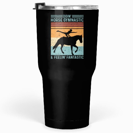 Funny Equestrian Horse Vaulting Retro Tumblers 30 Oz