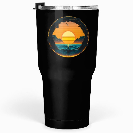 Cyberpunk Sunset Pixel Tumblers 30 Oz