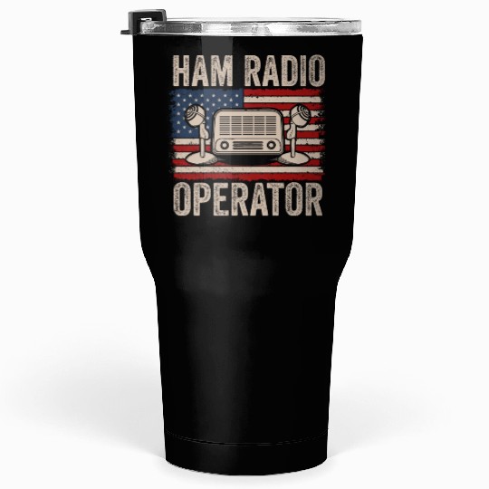 Ham Radio Operator US Flag Tumblers 30 Oz