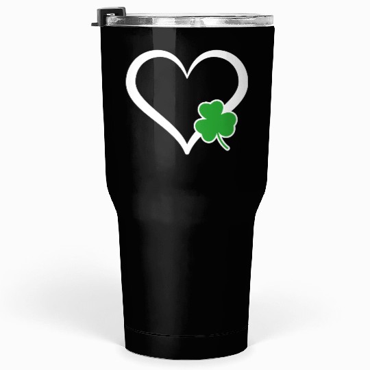 Kids Girls Heart St Patricks Day Shamrock Irish Tumblers 30 Oz