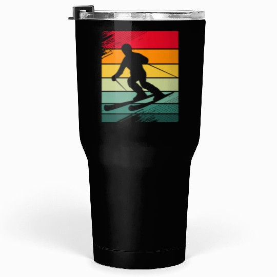 Winter Vacation Snow Skiing Vintage Ski For Men Tumblers 30 Oz