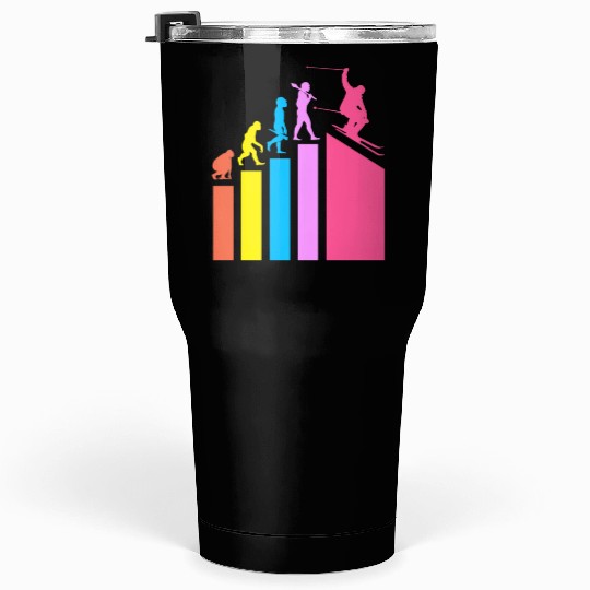 Retro Evolution Ski Skiing Skier Tumblers 30 Oz