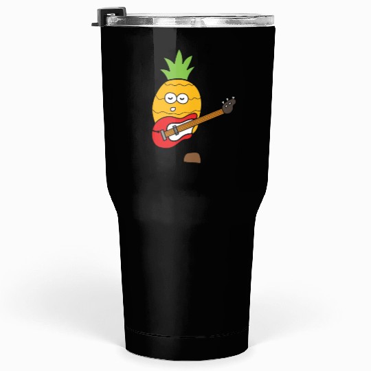 Funny Pineapple Playing Guitar Tumblers 30 Oz