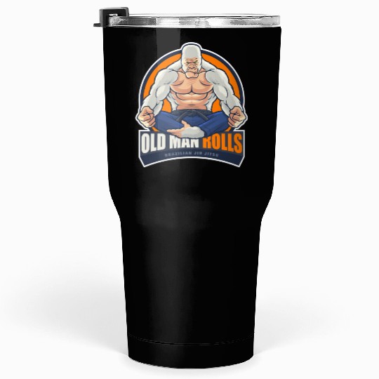 Old Man Rolls Gorilla Jiu Jitsu Fighter Tumblers 30 Oz