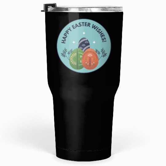 Blue Happy Easter Wishes Tumblers 30 Oz
