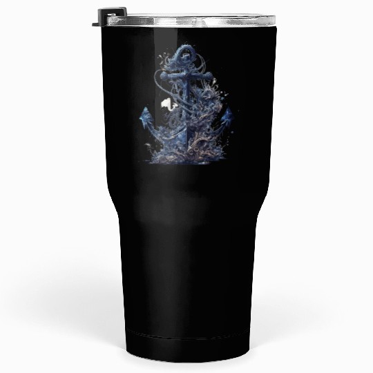 navy sailing anchor Tumblers 30 Oz