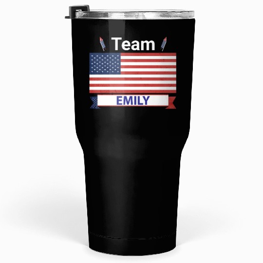 Team Emily USA American Flag Stars Tumblers 30 Oz