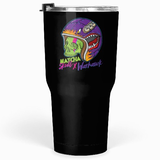 Green Skull Shark Helmet Tumblers 30 Oz