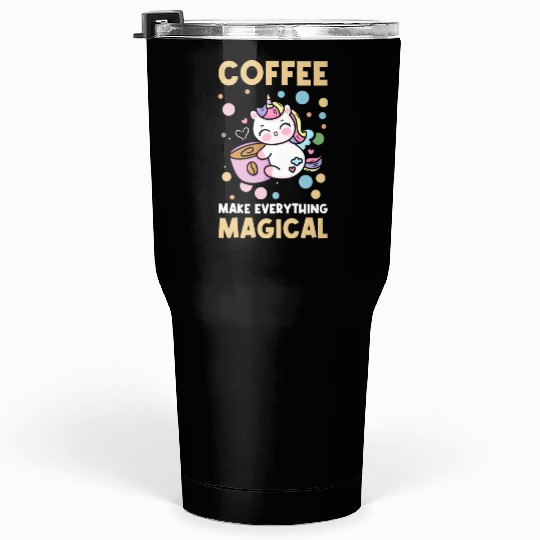 Pink Magical Unicorn Caffeine Coffee Lover Tumblers 30 Oz