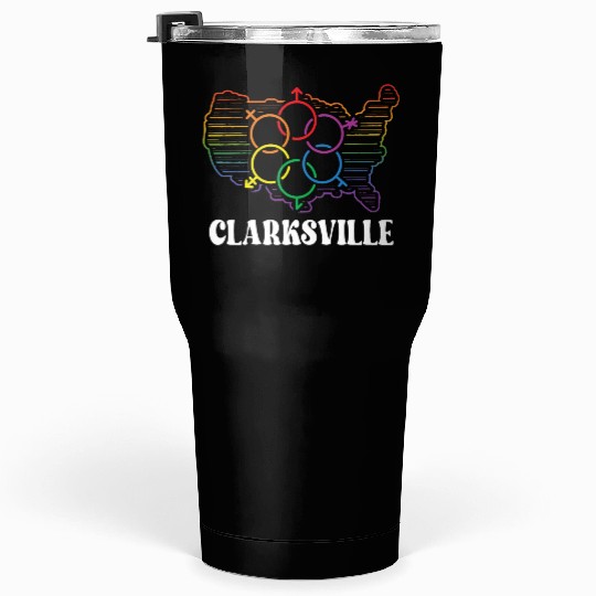 Clarksville Pride Month Pride Flag LGBT Community Tumblers 30 Oz