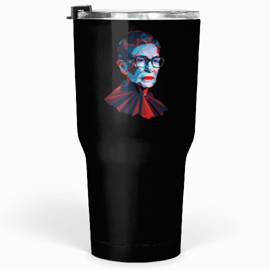 Ruth Bader Ginsburg low polygon design red blue Tumblers 30 Oz