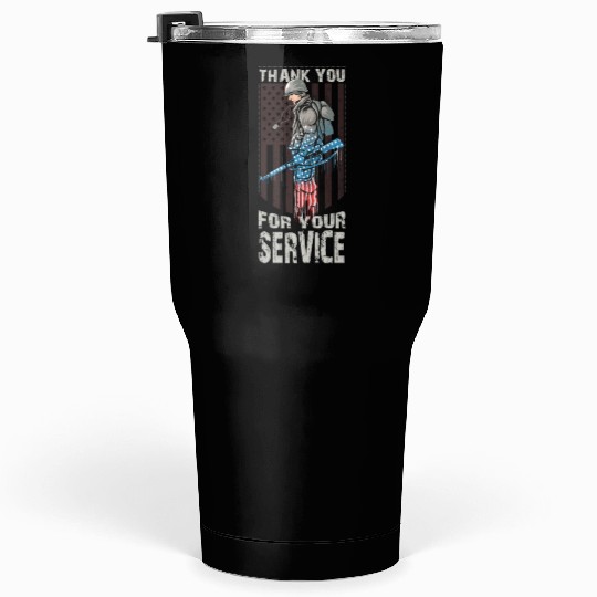 Thank You For Your Service Veteran US Flag Veteran Tumblers 30 Oz