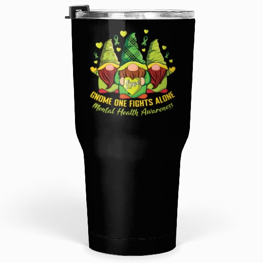 Gnome In May Green Mental Health Awareness Month Tumblers 30 Oz
