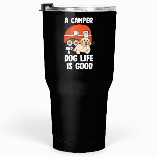 Dog Lover Camping Animal Camper Outdoors Tumblers 30 Oz