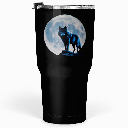 Wolf howling at the moon graphic Tumblers 30 Oz