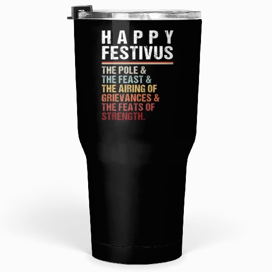 Happy Festivus Christmas Holiday Retro Vintage Tumblers 30 Oz