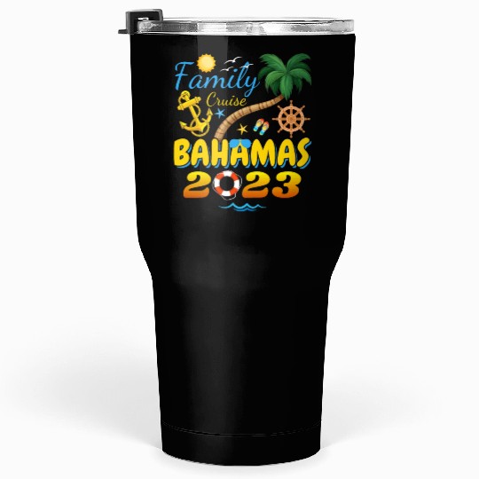 Family Cruise The Bahamas 2023 Matching Group Tumblers 30 Oz