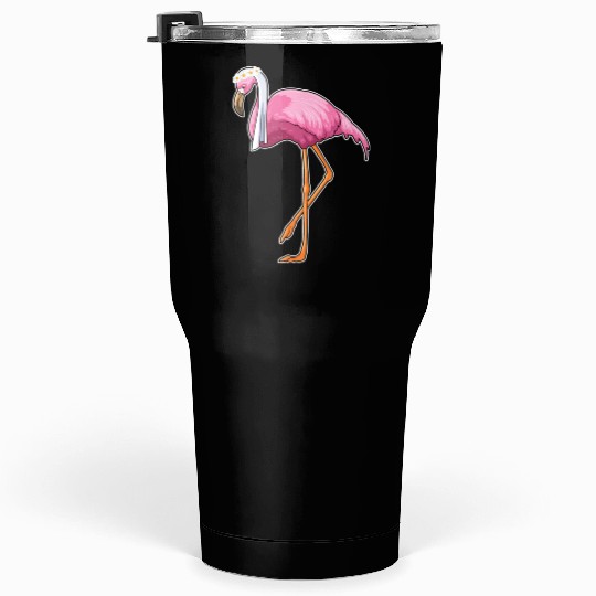 Flamingo As Bride With Veil Tumblers 30 Oz