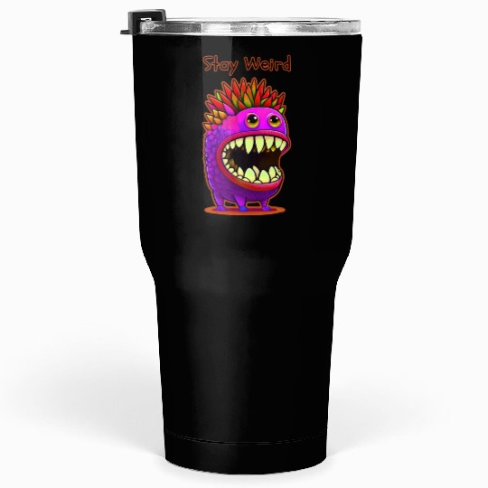 Stay Weird Monster Doodle Violet Tumblers 30 Oz