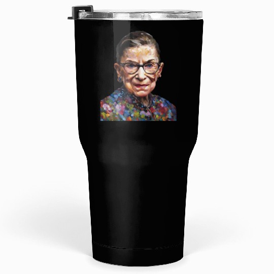 Ruth Bader Ginsburg portrait in a Monet style Tumblers 30 Oz
