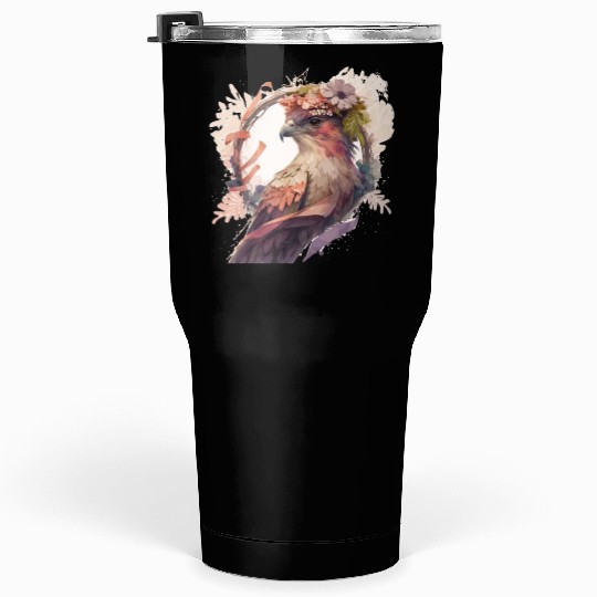 Birds Of Prey Kite Bird Flower Crown Floral Tumblers 30 Oz