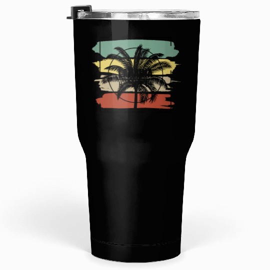 Lahaina Maui Hawaii Palm Tree Retro Artistic Tumblers 30 Oz