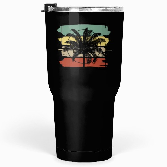Hollywood California Stylish Retro Palm Tree Tumblers 30 Oz