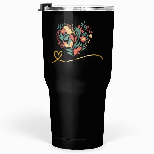 heart flower Tumblers 30 Oz