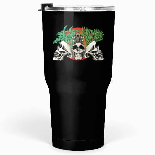 Skull Plant of the blood moon night light Tumblers 30 Oz