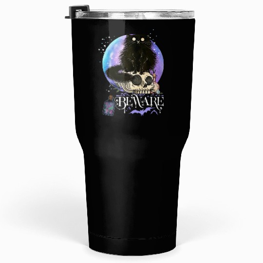 Black cat Magic Witchy Tarot cards Beware potion Tumblers 30 Oz