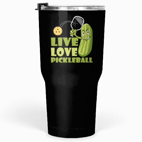 Live Love Pickleball Who Loves Pickle And Ball Tumblers 30 Oz